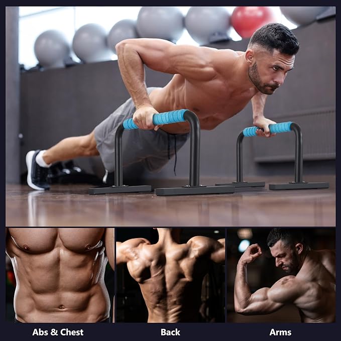 Strength Training Parallettes Push Up Bars, Pushup Handles Calisthenics Equipment for Home Workout, Anti-slip Gymnastics Bars, Handstand & Dip Bar for Outdoor Exercise