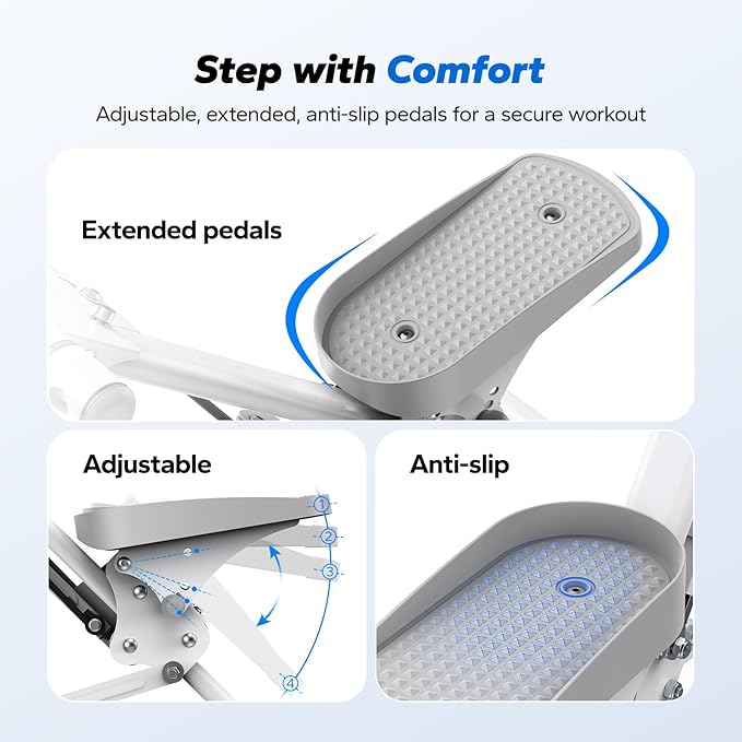 MERACH Stair Stepper for Home Gym Exercise, New Version Stairmaster for Full-Body Workout, Compact Folding Stair Climber with Extended Step Range, Adjustable Handlebar/Pedal