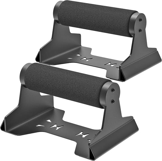 SELEWARE Wood Push Up Bars, Heavy-Duty Steel Pushup Stands, Floor Workouts Push Up Handles, Non-Slip Lion Design Base Parallettes Bars for Calisthenics, Handstand & Strength Training, Supports 600lbs