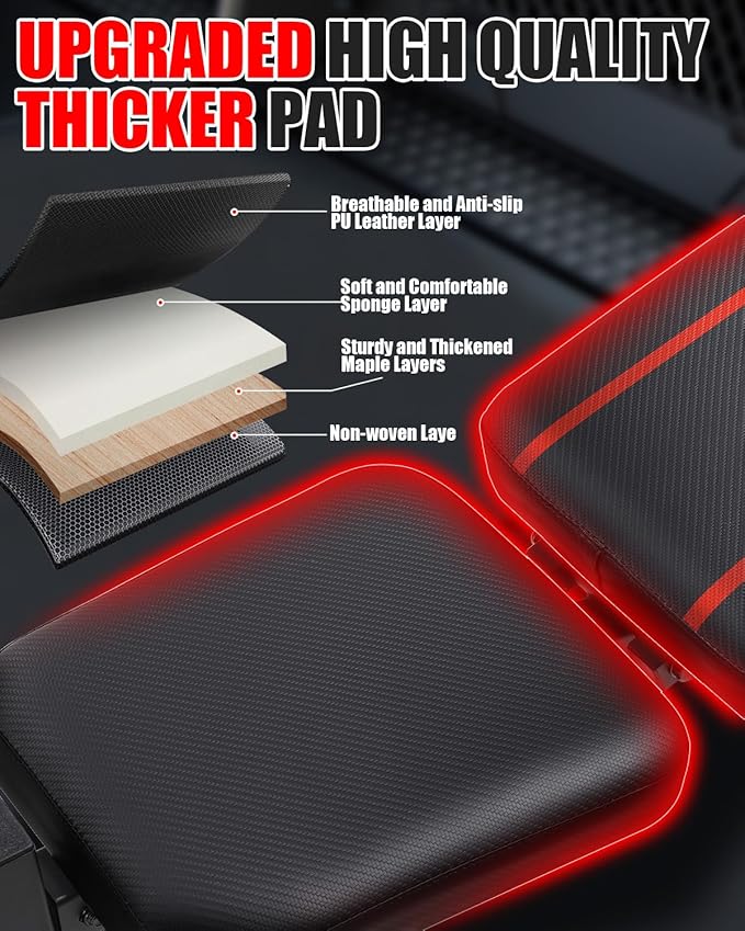 OPPSDECOR Standard Weight Bench Set with Squat Rack, 600LBS Adjustable Bench Press Set with Leg Extension and Leg Curl, Foldable Flat Incline Decline Workout Bench for Home Gym Full Body Training