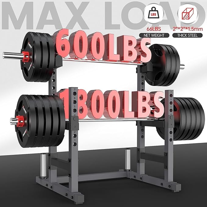 PASYOU Squat Rack for Home Gym with Max Load 1800 lbs for Bumpers and 600 lbs for J Hooks (Model:SR30)