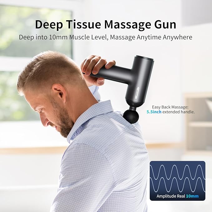 arboleaf Massage Gun deep Tissue, 6 Speeds Powerful Handheld Percussion Muscle Massager Gun with Portable Travel Case for Back, Shoulder, Sore Muscles, Pain Relief for Athletes, Relax, Gifts