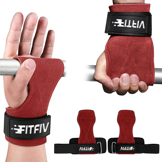 Weight Lifting Wrist Strap, Double Leather Weightlifting Wrist Straps for Gym Strength Training, Neoprene Padded Wrist Wraps - for Men & Women (Pair)