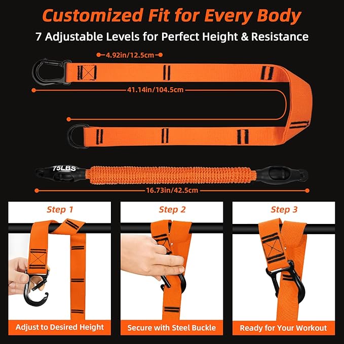 Pull Up Assistance Bands 350lbs, Adjustable Heavy Duty Resistance Band for Pull Up Bar Workout, Pullup Assist Bands with Feet Rest | Home Gym Fitness Exercise Strength Training