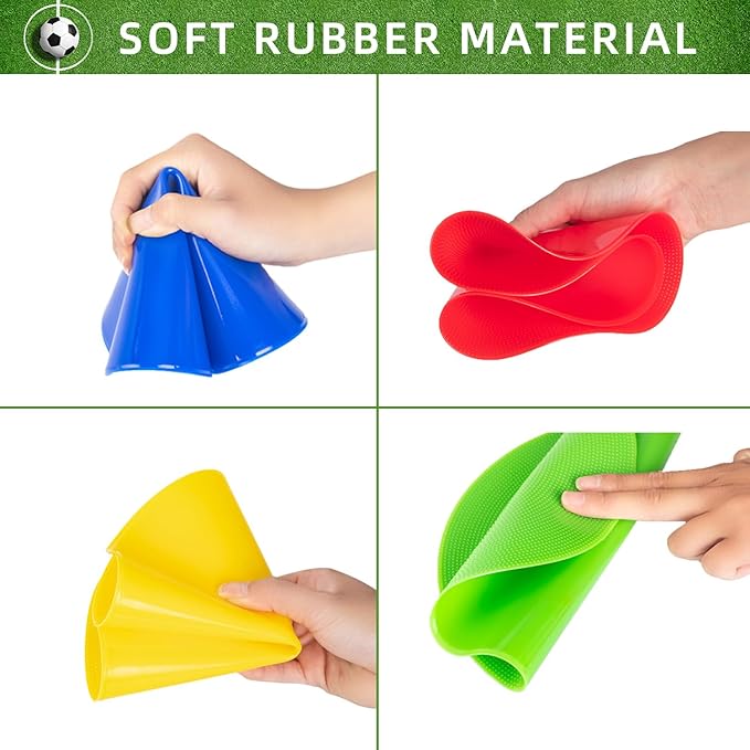 9 Inch Colored Poly Spot Marker 12 Pcs, Non-Slip Rubber Agility Markers Flat Field Cones Floor Dots for Football, Basketball Training Markers, Dance Practice and Drills with Flat Cones Points