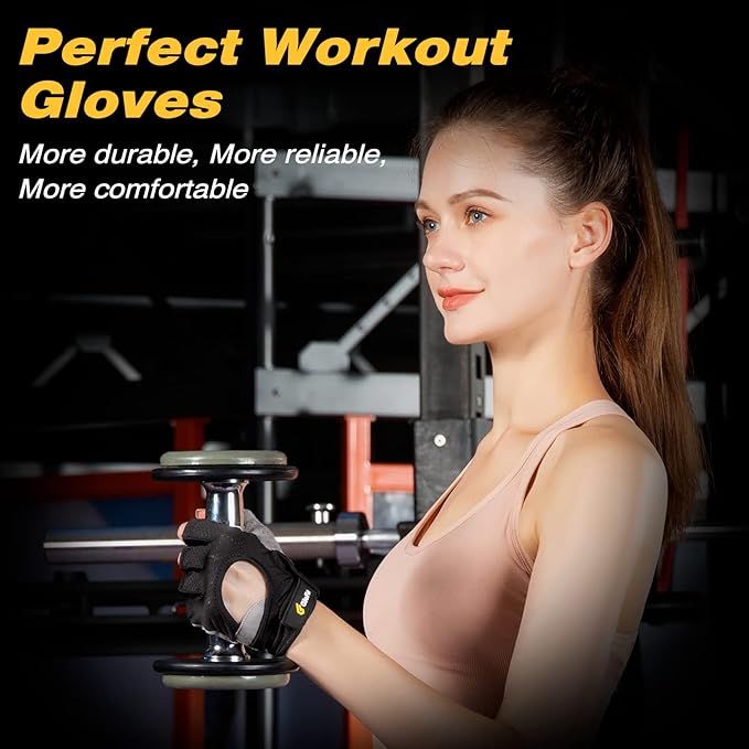 Workout Gloves for Women Men, Lightweight Weight Lifting Glove Breathable Fingerless Gym Gloves, Exercise, Fitness, Training, Cycling