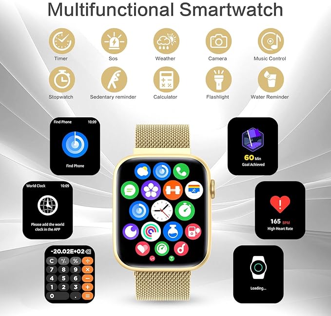2025 Smart Watches for Women Men Blood Pressure, 1.9"AMOLED Display,AI Watch Face/Da GPT AI/AI Voice, 24/7 Heart Rate Stress Sleep Monitor, IP68 Waterproof, 123 Sports Fitness Tracker for Android iOS