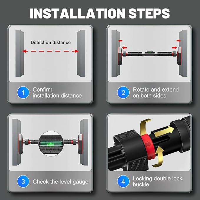 Pull Up Bar Indoor Chin Up Bar for Doorway Body Workout - Locking Mechanism Non-slip Adjustable 25.59-39.37 Width without Screws Max Load 440lbs
