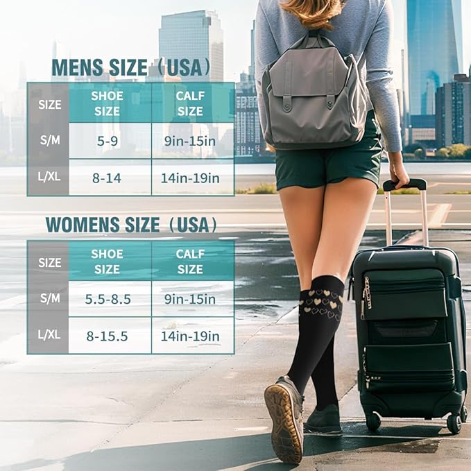 BLUEENJOY Copper Compression Socks for Women & Men (6 pairs) - Best Support for Nurses, Running, Hiking, Recovery