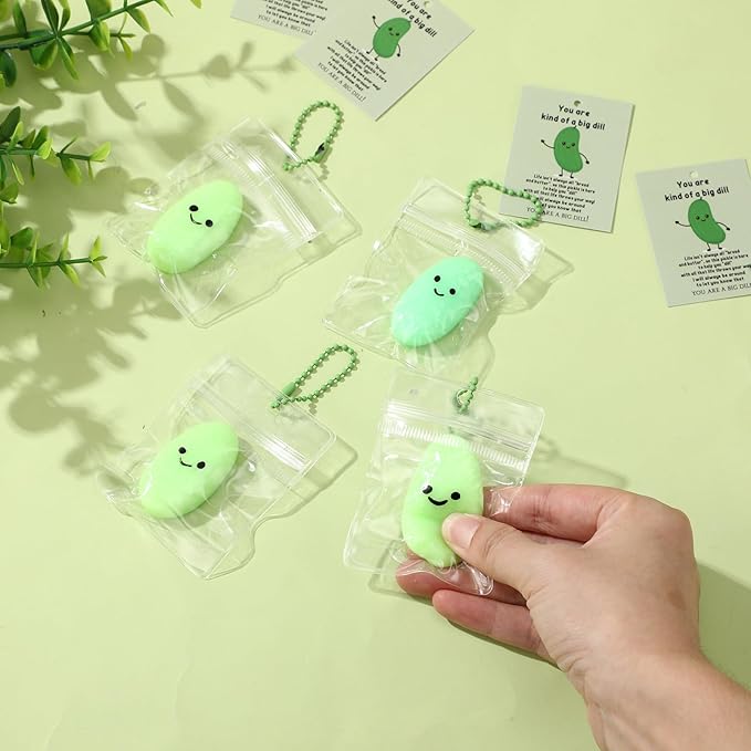 Wettarn 20 Sets Pickle Gifts Pickle Stress Balls Employee Appreciation Gift Cucumber Stress Relief Toy with Inspirational Support Card Thank You Gift for Coworker Office Halloween Stocking Stuffers