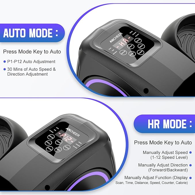 ANCHEER Under Desk Elliptical Machine, Electric Seated Pedal Exerciser as Seen on, Mini Elliptical Machines for Seniors, LCD Display Monitor, Portable Quiet Elliptical Machine, Leg Exerciser for Home