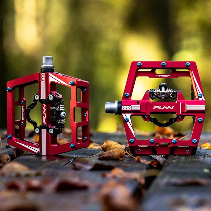 Funn Mamba MTB Clipless Pedals, Single Sided Clip Mountain Bike Pedals, Compatible with SPD Cleats, 9/16-Inch CrMo Axle Bicycle Pedals for MTB/BMX/Gravel Cycling