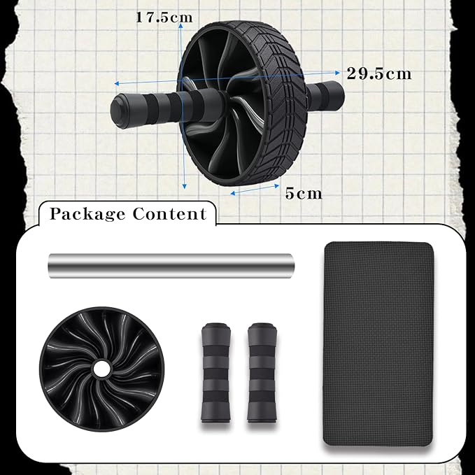 Ab roller wheel abdominal exercise core workout weight loss no noise easy to assembling light weight perfect home gym equipment for men & women
