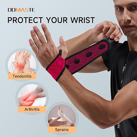 Sport Slim Wrist Wrap - Wrist Brace for Carpal Tunnel Relief, Neoprene-Free Compression Wrist Support for Workout, Adjustable Wrist Guards Fit Right Left Hand (Paradise Pink, 2 Pack)