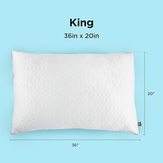 Brookstone Cool Sense Down Alternative Pillow 2 Pack - Cold Cooling Pillows for Hot Sleepers - CoolSense Pillows for Sleeping - Stay Cool and Comfortable All Night - White, King Size