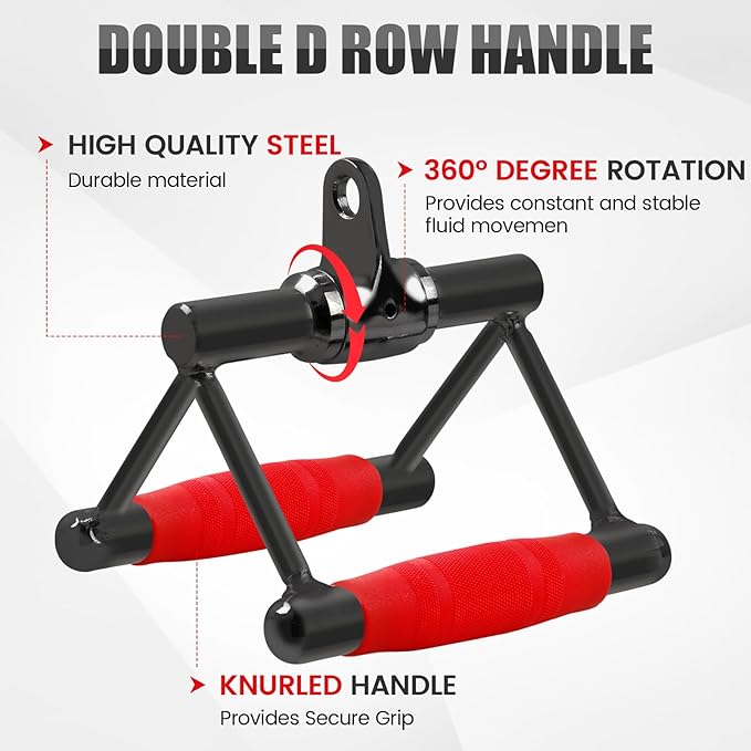 V-shaped Bar Straight Rotating Bar Curl LAT Pull Down Bar D Handle Double D Row Handle With PU Grip Environmentally Odorless, Lat Pulldown Attachments Cable Machine Attachment for Home Gym