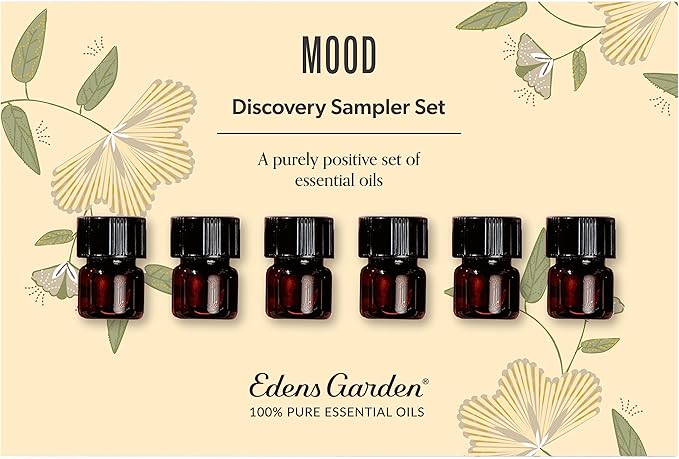 Edens Garden Mood Essential Oils Discovery 6 Set – 100% Pure Therapeutic Grade, Undiluted Aromatherapy for Relaxation, Stress Relief & Wellness – Natural Gift for Diffusers & Home, .92 ml/ 6 Pack