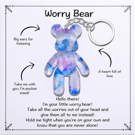 Pocket Bear Hug, Anxiety Relief Gift, Mental Health Positivity Gifts, Autism Fidget Gift, Stress Relief Gifts for Friend, Comforting Present for Son Daughter Back to School, Light Blue