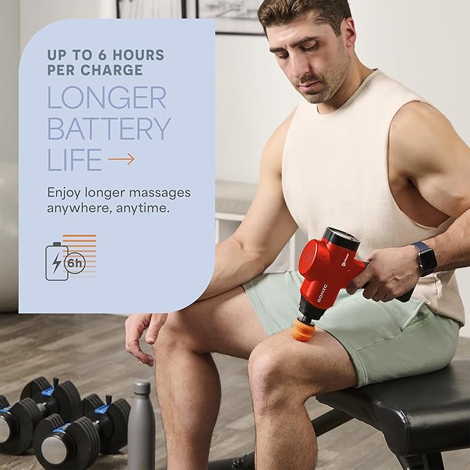 LifePro Massage Gun & Holder (Sold Separately) – Percussion Muscle Massager for Athletes with 8 Heads & 6 Speeds – Deep Tissue Back Muscle Extender for Recovery