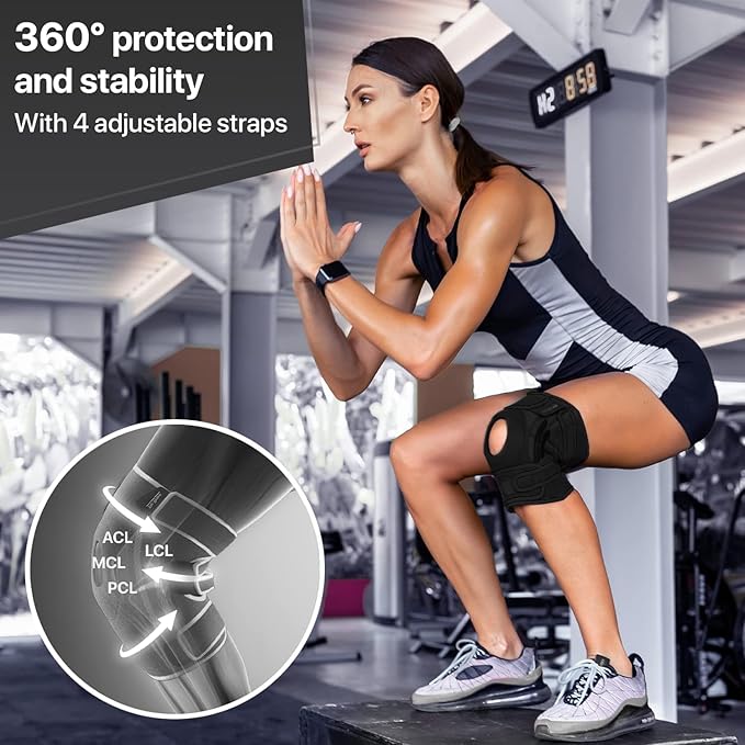 DR. BRACE ELITE Knee Brace with Side Stabilizers & Patella Gel Pads for Maximum Knee Pain Support and fast recovery for men and women-Please Check How To Size Video (Pluto, X-Large)