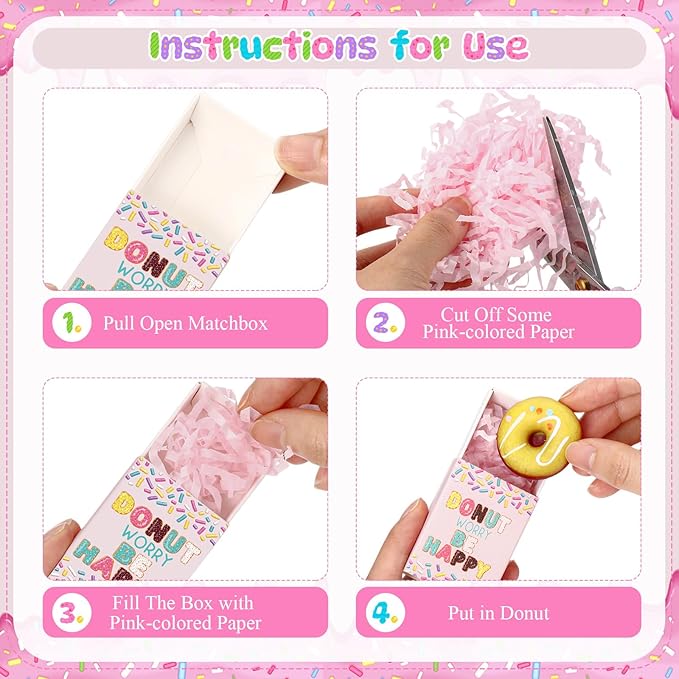 Wettarn 24 Sets Appreciation Donut Gifts Cute Stress Balls with Support Gift Boxes Inspirational Party Favors for Employee Coworker Friends Office Positive Stress Relief Toys