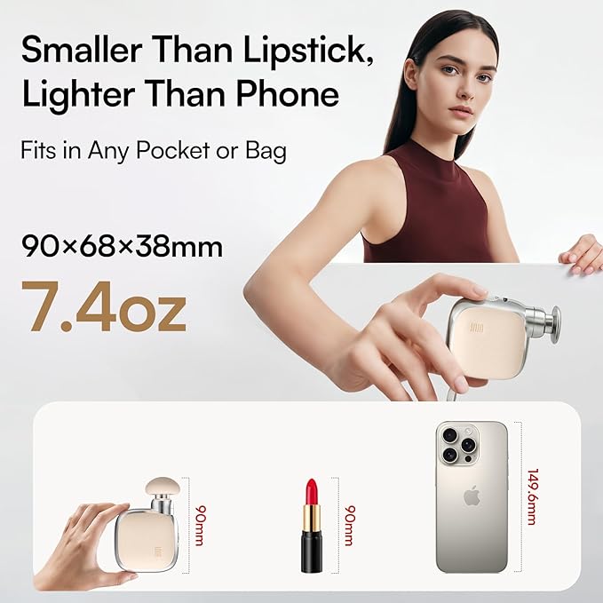 INIA Mini Massage Gun - Ultra-Portable Massager Gun for Muscle Pain Relief, Deep Tissue Percussion Massager with 3 Attachments, Quiet & Lightweight, Gifts for Men Women