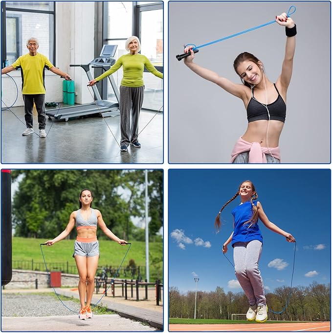 Xinnun 32 Pcs PVC Jump Ropes for Fitness 9.2 ft Adjustable Skipping Rope Versatile Unbreakable Rope with Plastic Handle for Women Men Endurance Training Cardio Exercise Workout