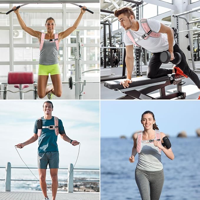 Fragraim Weighted Vest for Women Men - 8lb/10lb/12lb/16lb/22lb/25lb/30lb Weight Vest with Reflective Stripe, Detachable Phone Pouch, Ideal for Walking, Strength Training, Running, Workout, Cardio