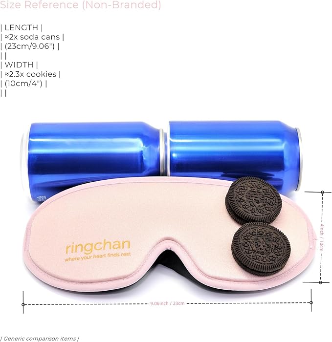 ringchan Sleep Masks for Women Travel or nap, 100% Black Out Eye mask for Sleeping, Comfortable for Eyelashes to Blink, Silky and Soft Against The Skin - Dusty Rose Pink