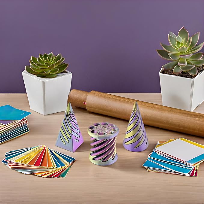 3 Packs Impossible Cone,Spiral Cone Fidget Toy Impossible Pyramid Passthrough Toy,3D Printed Spiral Cone Fidget Toy,Mini Vortex Thread Illusion Desktop Deco Souvenir Gift for Anxiety Relaxing