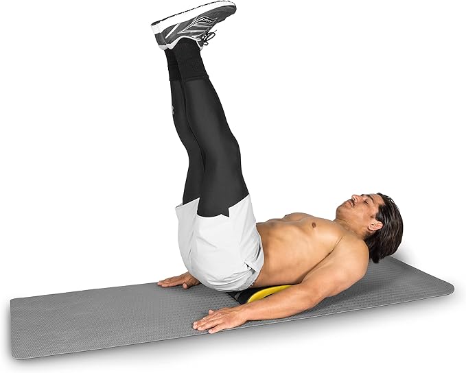 ProsourceFit Abdominal AB Mat 15" x 12" High Density Core Trainer, Black/Yellow