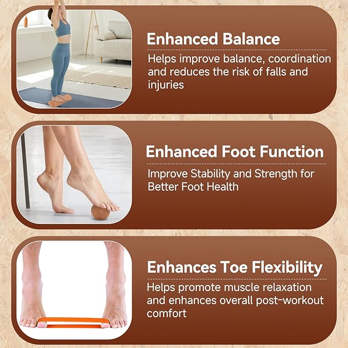 Rocalt Balance Board - Premium Cork Foot Strengthener for Balance Stability Enhance Mobility | Improve Foot Function | Prevent Falls | Unique Design for Enhanced Foot Strength