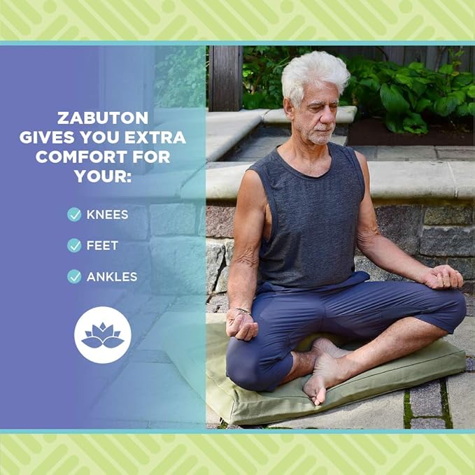 BEAN PRODUCTS MEDITATION CUSHION - Zabuton Meditation Pillows for Sitting on Floor, Yoga Cushion, Cotton Yoga Pillow, Zen Kneeling Prayer Pad- MADE IN USA - Premium 32x26x3, PURPLE