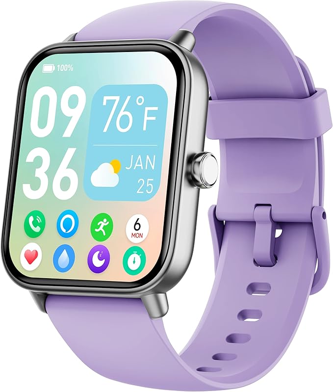 Fitpolo Smart Watch for Women,1.8” Touchscreen, Bluetooth Call, Alexa Built-in,24/7 Heart Rate, SpO2 Monitor, Step Counting, Sleep Tracking, IP68 Waterproof Fitness Tracker Watch for Android iPhone