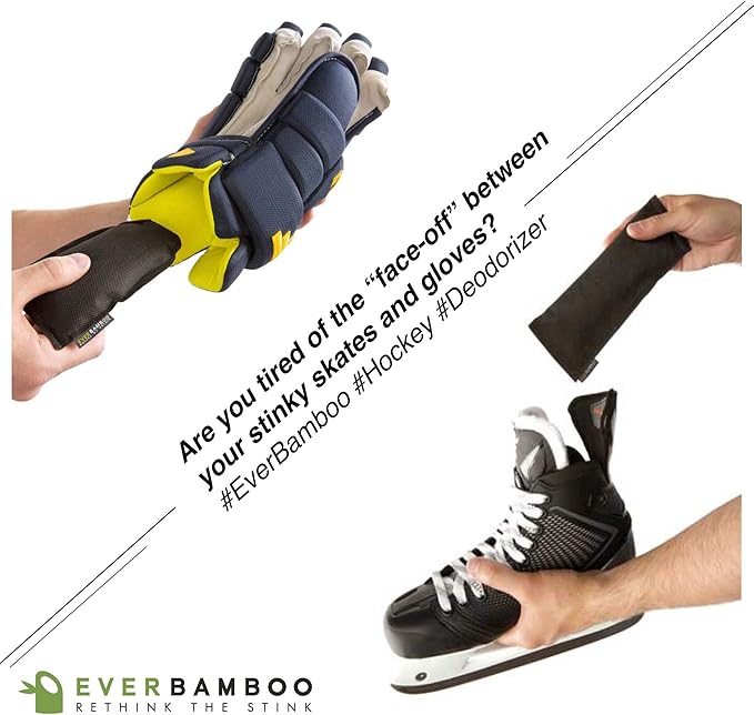 Ever Bamboo Hockey Gear Deodorizer Bag Set w/Bamboo Charcoal (4 x 50 g, 4-Pack)