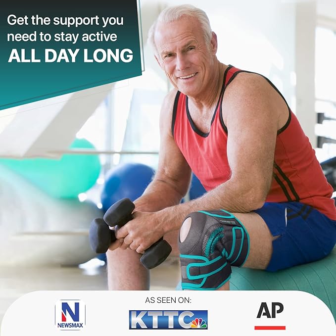 DR. BRACE ELITE Knee Brace with Side Stabilizers & Patella Gel Pads for Maximum Knee Pain Support and fast recovery for men and women-Please Check How To Size Video (Earth, Small)