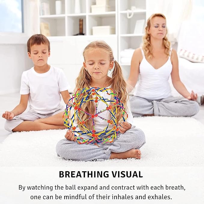 4E's Novelty Expandable Breathing Ball Sphere - Breathing Visual, Fidget Toys Expands from 6 to 12" Expanding Sphere for Kids & Adult