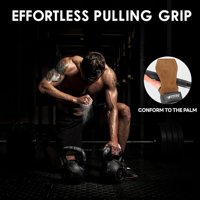 Weight Lifting Wrist Strap, Double Leather Weightlifting Wrist Straps for Gym Strength Training, Neoprene Padded Wrist Wraps - for Men & Women (Pair)