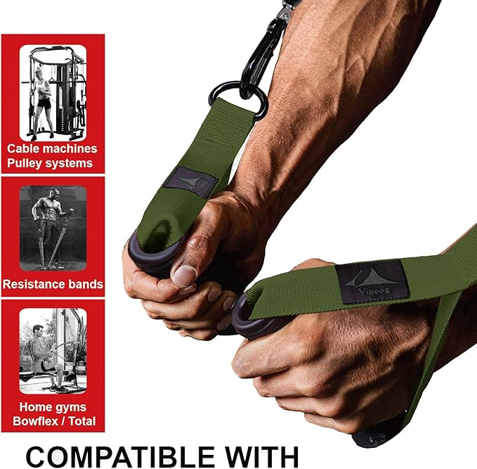 1000lbs Heavy Duty Fitness Handles - Non-Slip Rubber Exercise Grips for Cable Machines, Resistance Bands, Pulley Systems - Universal Attachment for Home & Commercial Gym Workout Equipments