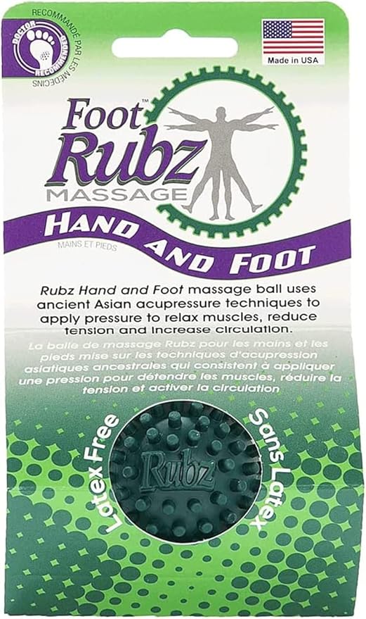 Due North Foot Rubz Hand & Back Massage Ball - Relieve Pain from Plantar Fasciitis, Tight Muscles & Sore Feet - Massage Tool