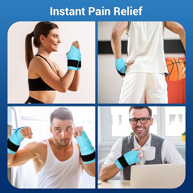 Comfytemp 24.5" Extra Long Wrist Ice Pack Wrap for Carpal Tunnel Relief, Reusable Gel Wrist Brace Hot Cold Compress for Hand Forearm Pain, Injuries, Arthritis, Surgery Gift, 2 Packs