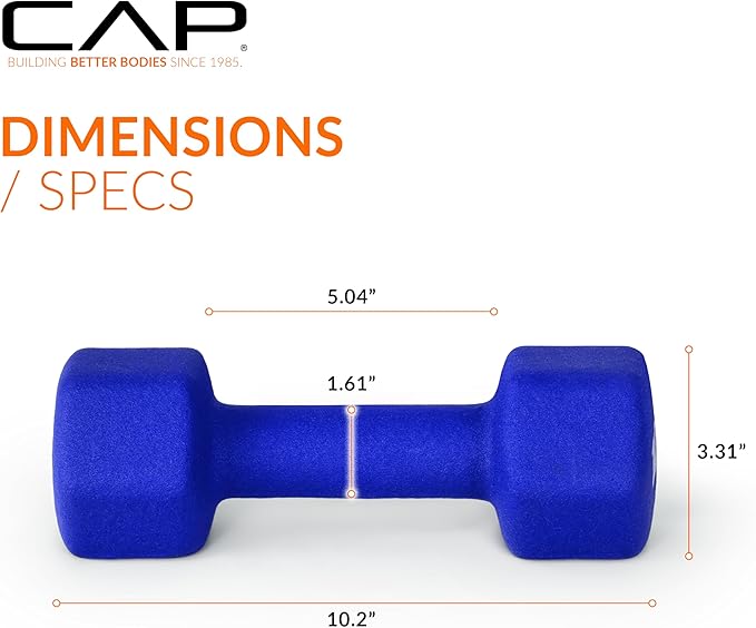 CAP Barbell Neoprene Dumbbell Weights Pairs & Sets | Multiple Colors