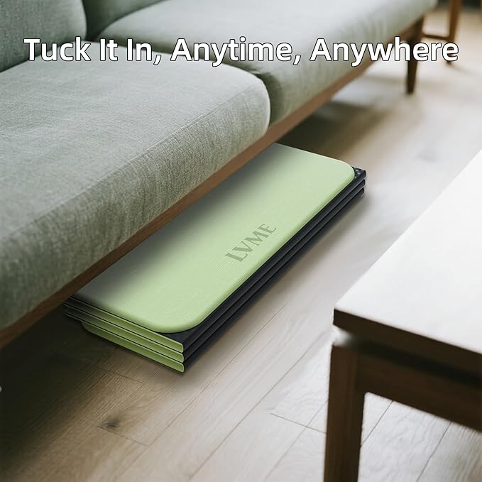 Foldable Yoga Mat, Extra Thick 0.32 inch, SGS Certifed, Non Slip, 71 x 24 inches, Foldable for Travel, Pilates, Camping, Environmental Sports Mat, Odorless TPE Material