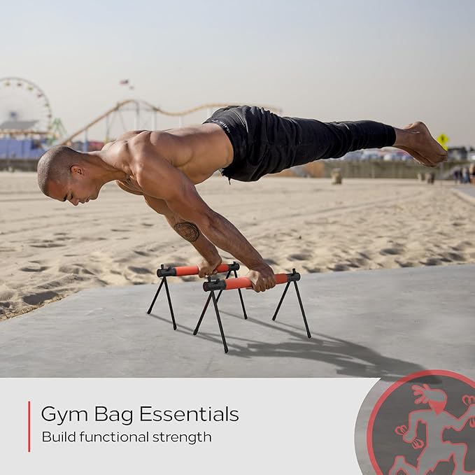 Rubberbanditz Parallette, Parallel Bars & Dip Station | At Home Gym Workout Equipment, L-Sit Bars & Calisthenics Equipment for Home. Perfect for Push Ups, Dips, Handstands & Gymnastics.