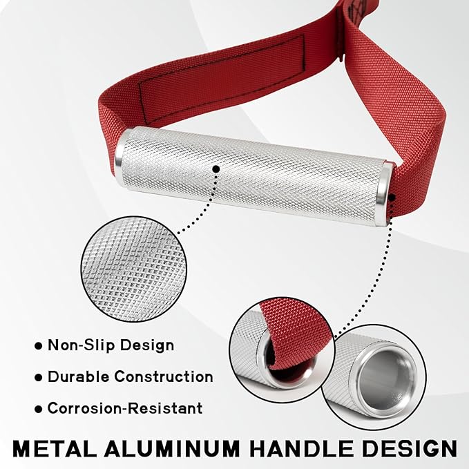 RitFit Exercise Handles for Cable Machine, Aluminum Alloy Gym Handles for Power Rack Attachments, Resistance Band Handles with Cable Crossover System & Triceps Pushdown