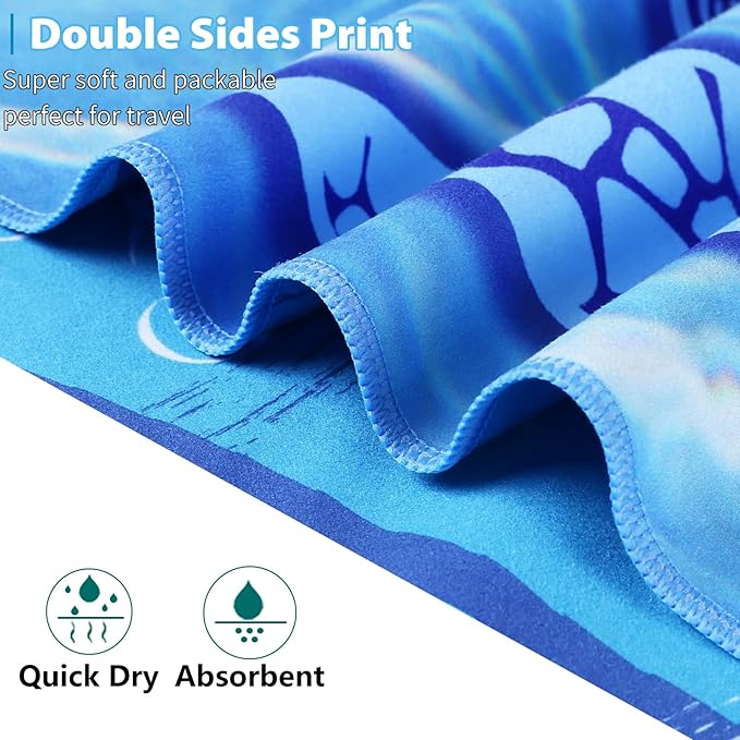2 Pack Microfiber Thin Beach Towel Lightweight 71x32 Oversized Extra Large Sand Free Towels Quick Dry for Travel Pool Yoga Gym Sports Beach Accessories Vacation Essential Gift