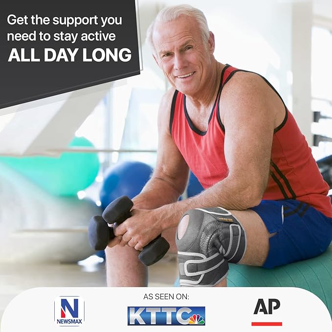 DR. BRACE ELITE Knee Brace with Side Stabilizers & Patella Gel Pads for Maximum Knee Pain Support and fast recovery for men and women-Please Check How To Size Video (Moon, Large)