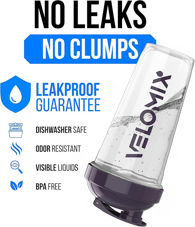 -6 PACK- 28 oz Protein Shaker Bottle for Protein Mixes - 6x Wire Whisk | Leak Proof Shaker Cups for Protein Shakes | Protein Shaker Bottle Pack | Protein Shake Cup (Muted Clarity)