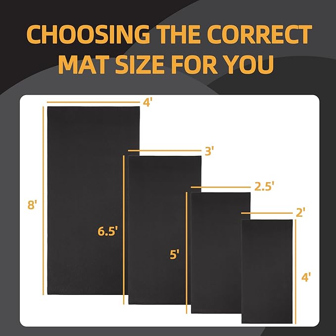 Treadmill Mat, 1/4" Thick Walking Pad with Shock Absorption Noise Reduction, Non-Slip High Density Home Gym Floor Mats for Treadmills, Elliptical, Exercise Bike, 48" x 96" Fitness Equipment Mat