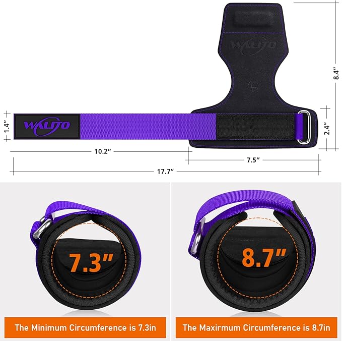 WALITO Weight Lifting Wrist Strap, Double Leather Weightlifting Wrist Straps for Gym Strength Training, Neoprene Padded Wrist Wraps - for Men & Women (Pair)